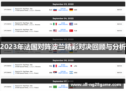 2023年法国对阵波兰精彩对决回顾与分析 2023年法国对阵波兰精彩对决回顾与分析